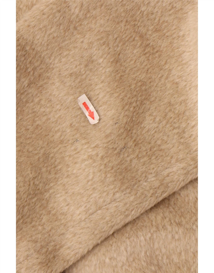 Vintage Damen Übergroßer Mantel UK 12 Mittelbeige Wolle