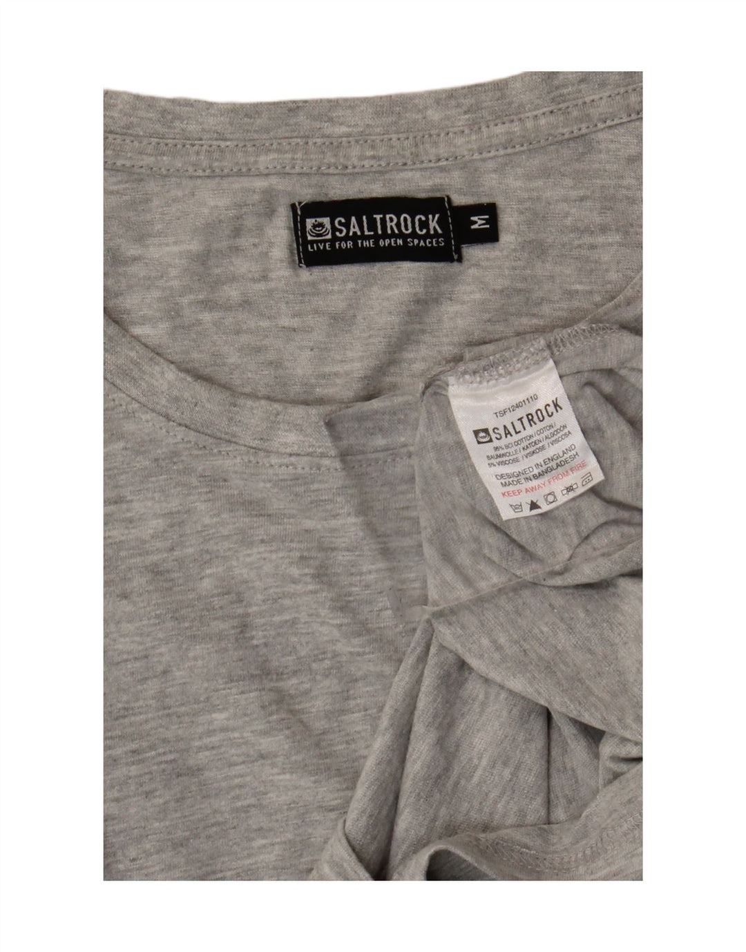 Saltrock Herren-T-Shirt-Oberteil aus mittelgrauer Baumwolle
