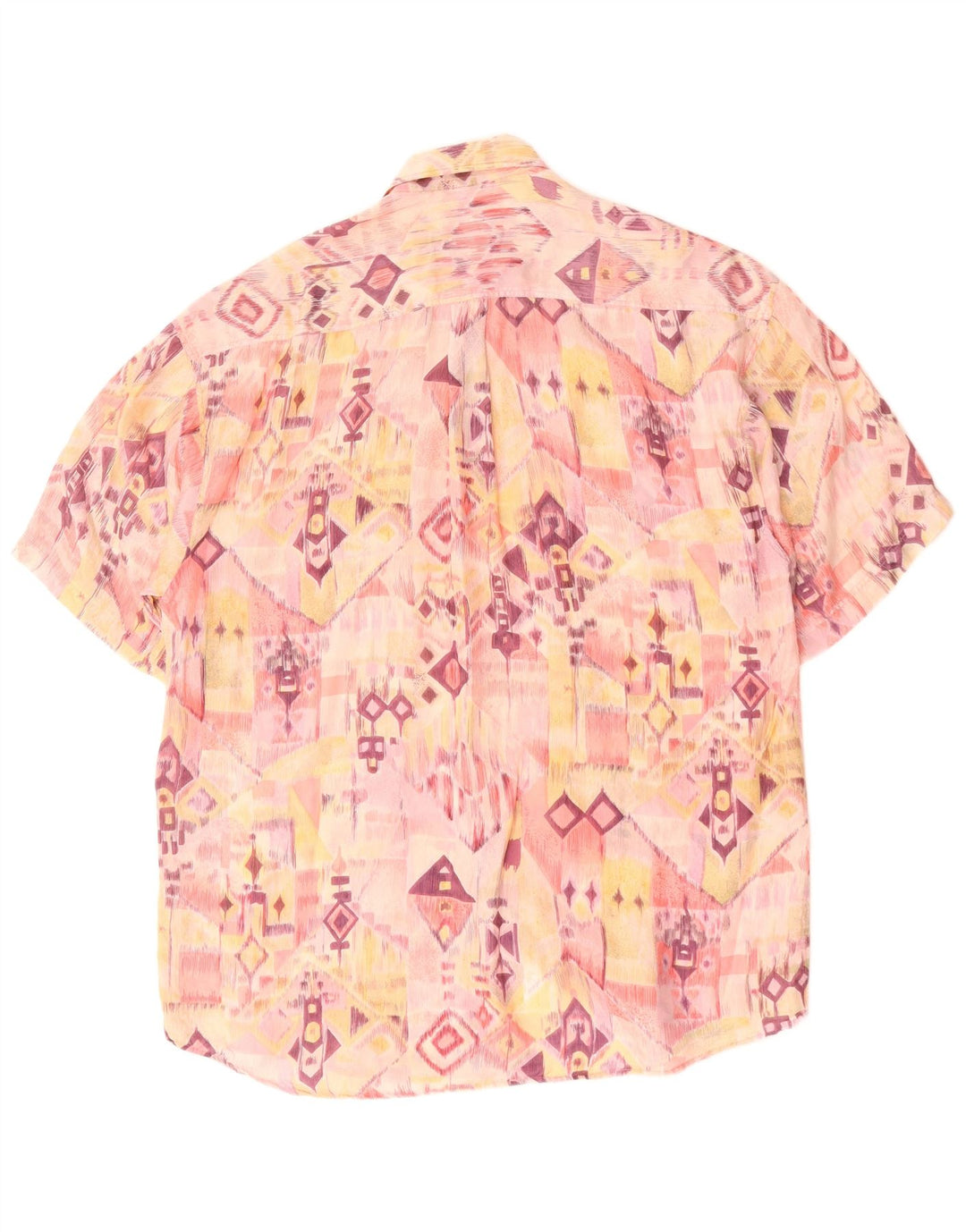 ARPINO Herren-Kurzarmhemd, Größe 41/42, groß, rosa, geometrisch