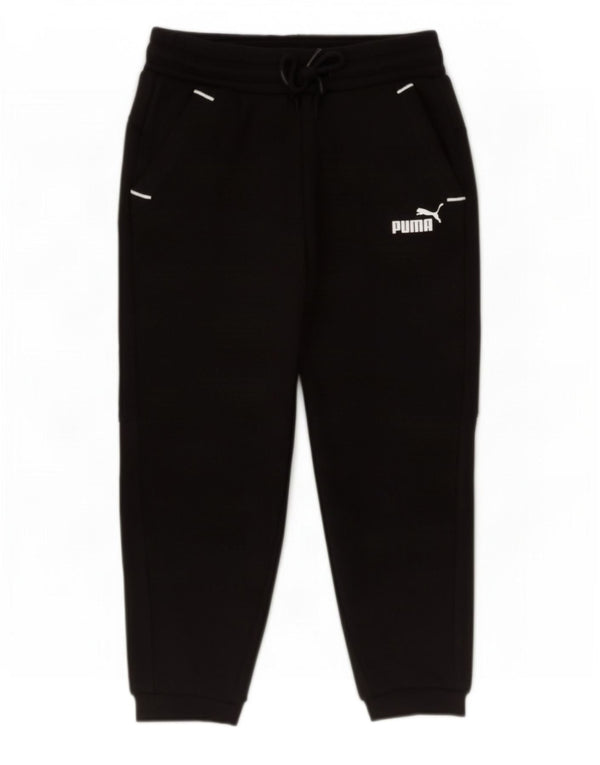 Puma Jungen-Trainingshose mit grafischem Muster, 5–6 Jahre, schwarze Baumwolle