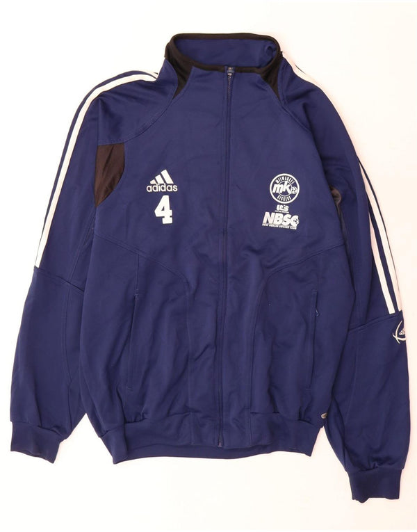 Adidas Herren-Trainingsanzugoberteil, UK-Größe 44/46, groß, Marineblau, Farbblock
