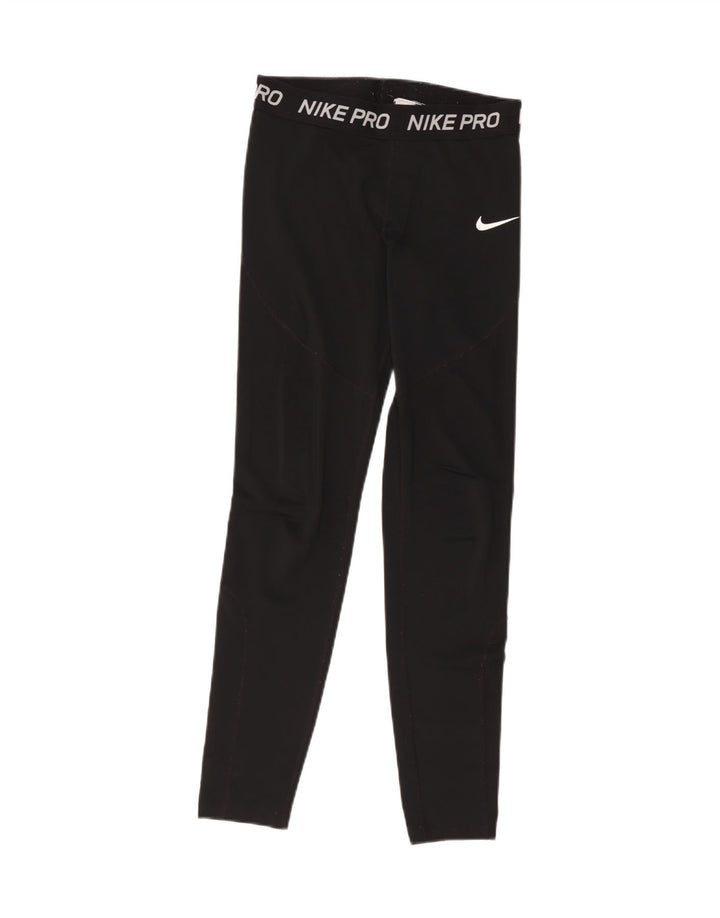 Nike Womens Graphic Leggings UK 10 Small Schwarz Polyester