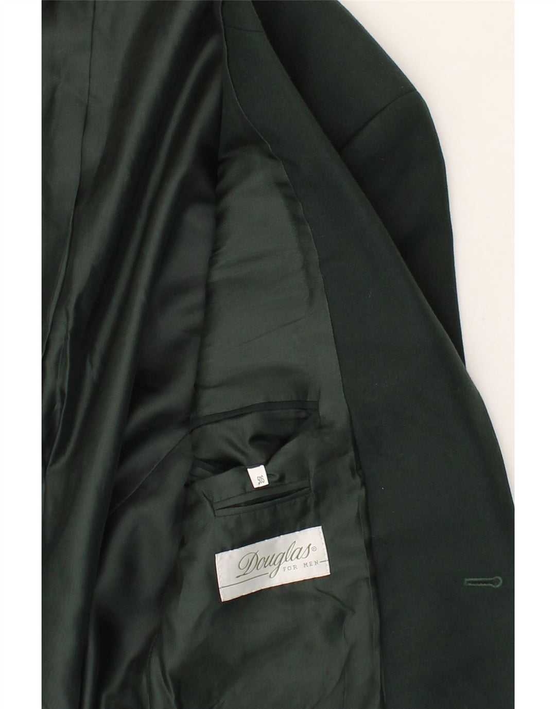 DOUGLAS Mens 2 Button Blazer Jacket IT 50 Large Green Wool Vintage Douglas and Second-Hand Douglas from Messina Hembry 