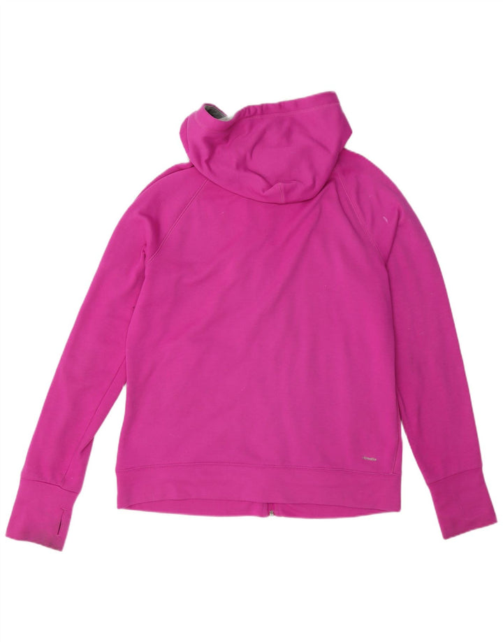 Adidas Damen Climalite Zip Hoodie Pullover UK 12/14 Mittelrosa Polyester