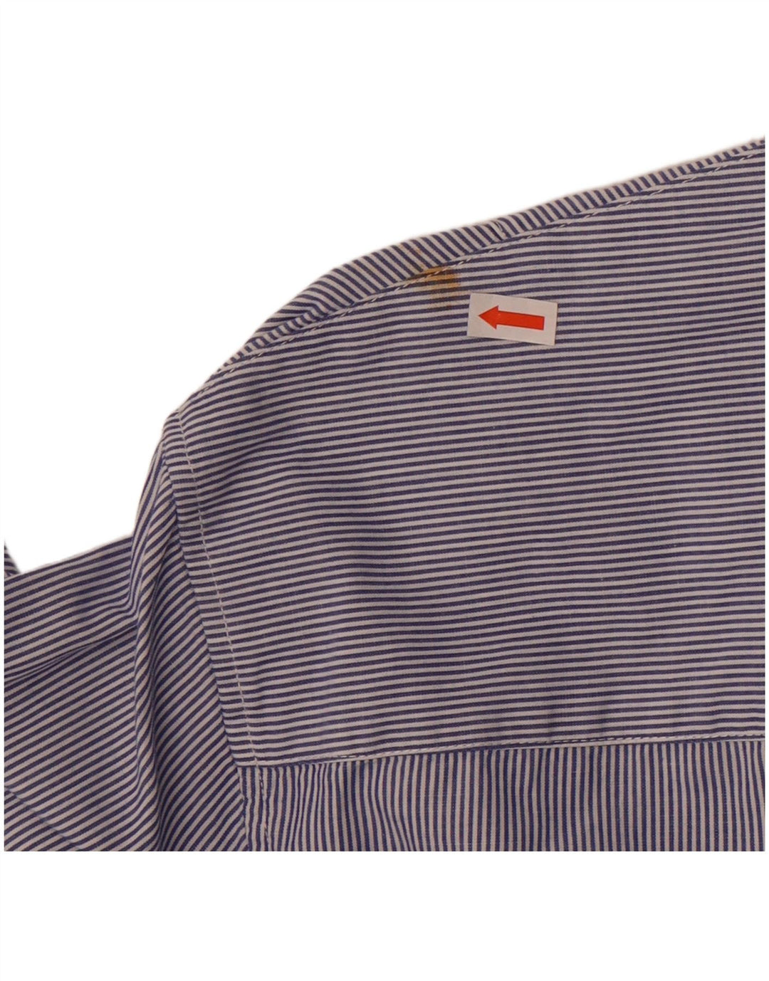 Armani Jeans Herren-Hemd, tailliert, 2XL, blaue Nadelstreifen-Baumwolle