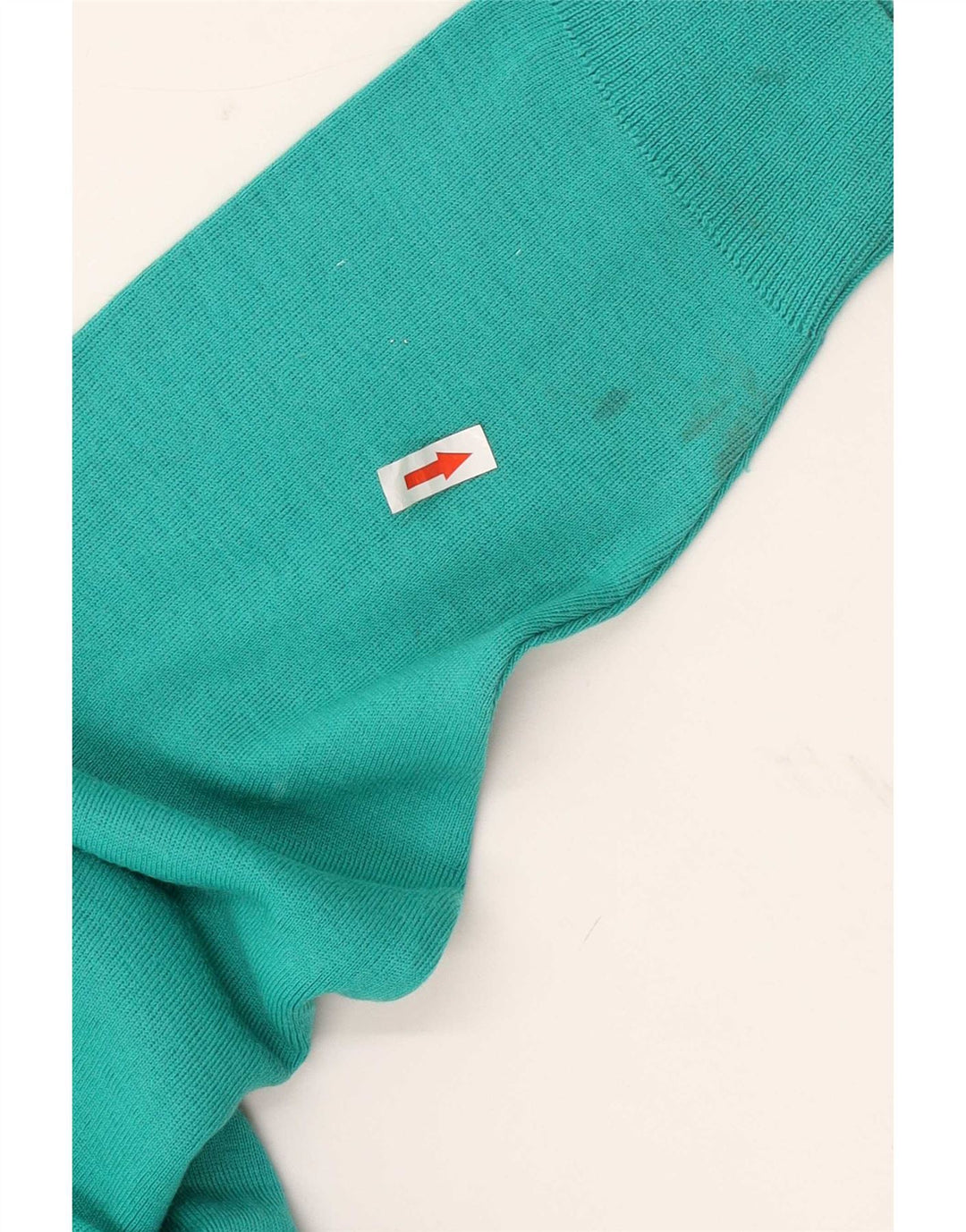 Vintage Herren Pullover mit V-Ausschnitt, große türkisfarbene Wolle