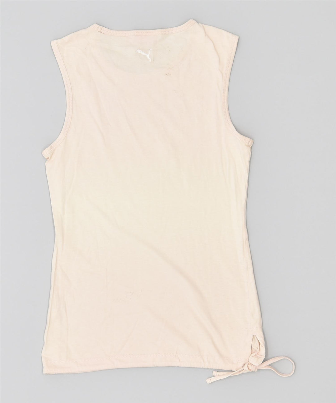 PUMA Damen Graphic Vest Top UK 10 Small Off White Baumwolle