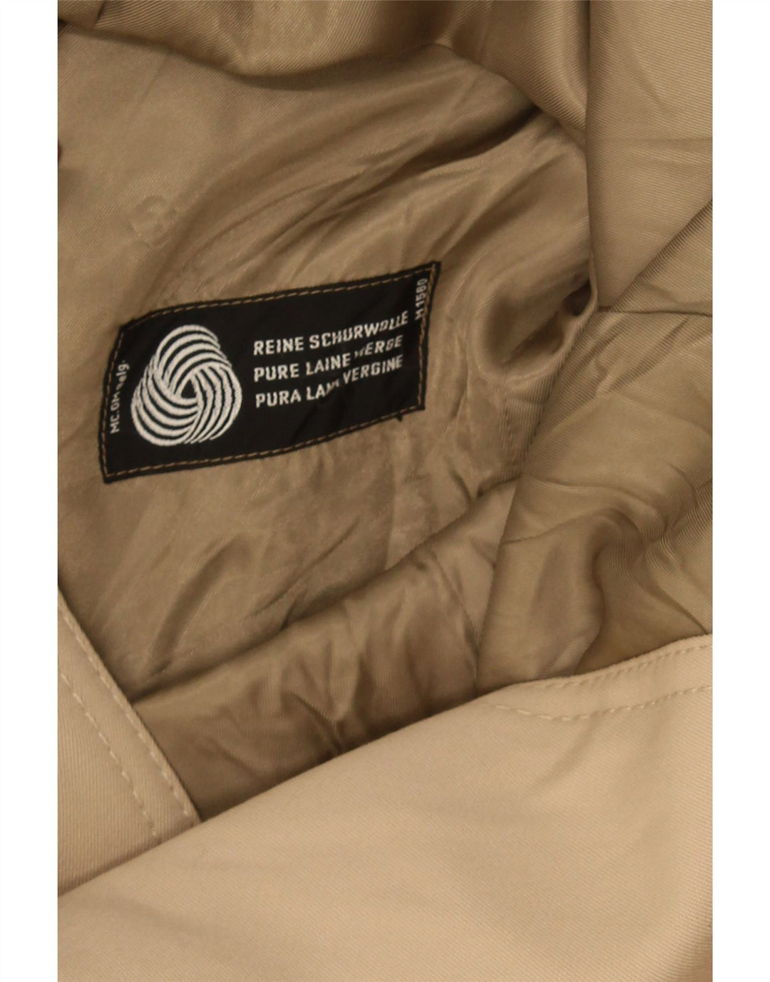 Vintage Herren Zweireiher Mantel UK 38 Mittelbeige Schurwolle