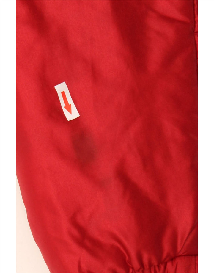 Wattierte Vintage-Damenjacke mit Kapuze, IT 52 2XL, rotes Colourblock-Polyamid