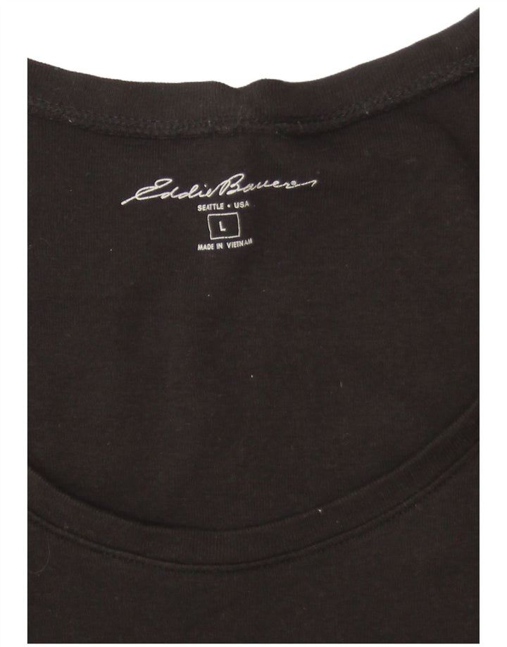 EDDIE BAUER Damen T-Shirt Top UK 16 Large Schwarz