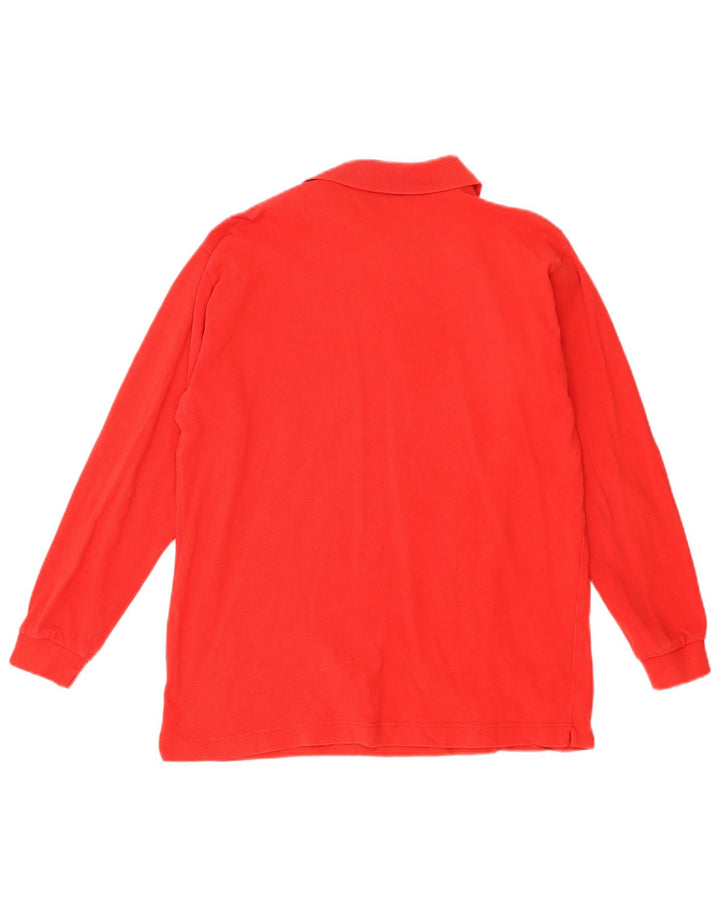 Kappa Herren-Langarm-Poloshirt aus mittelroter Baumwolle