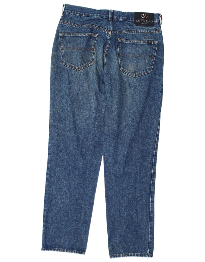 Valentino Damen Straight Jeans W34 L31 Blaue Baumwolle