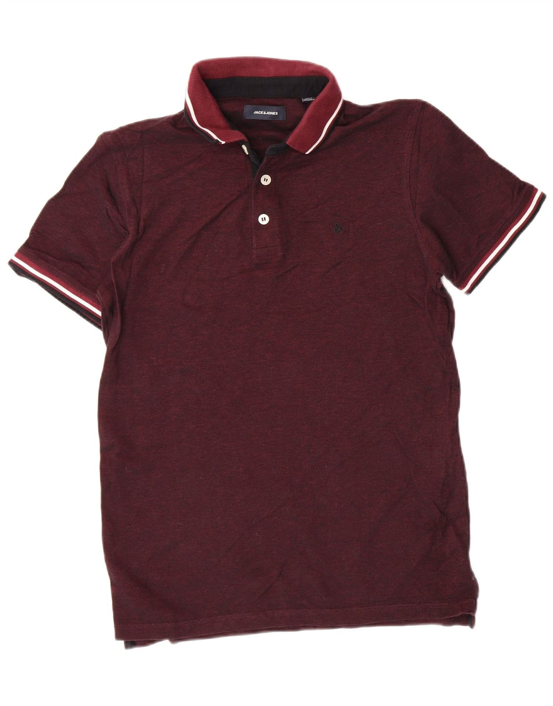 JACK & JONES Herren-Poloshirt aus mittlerer burgunderroter Baumwolle