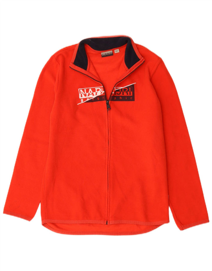 Napapijri Jungen-Fleecejacke mit Grafik, 13–14 Jahre, rotes Polyester