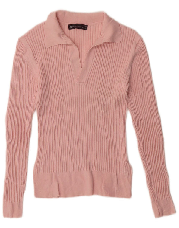 Marks & Spencer Damen-Pullover mit Rollkragen, Gr. 10, Größe S, rosa, Viskose