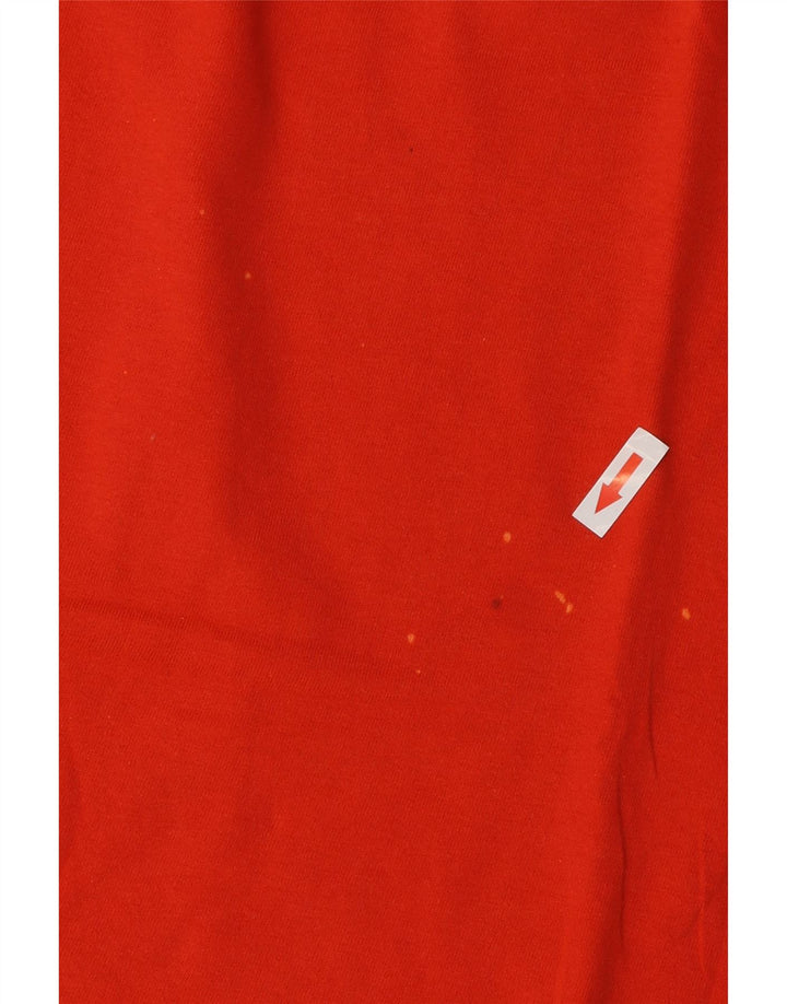 Benetton Herren-T-Shirt mit Grafik, Größe L, Orange