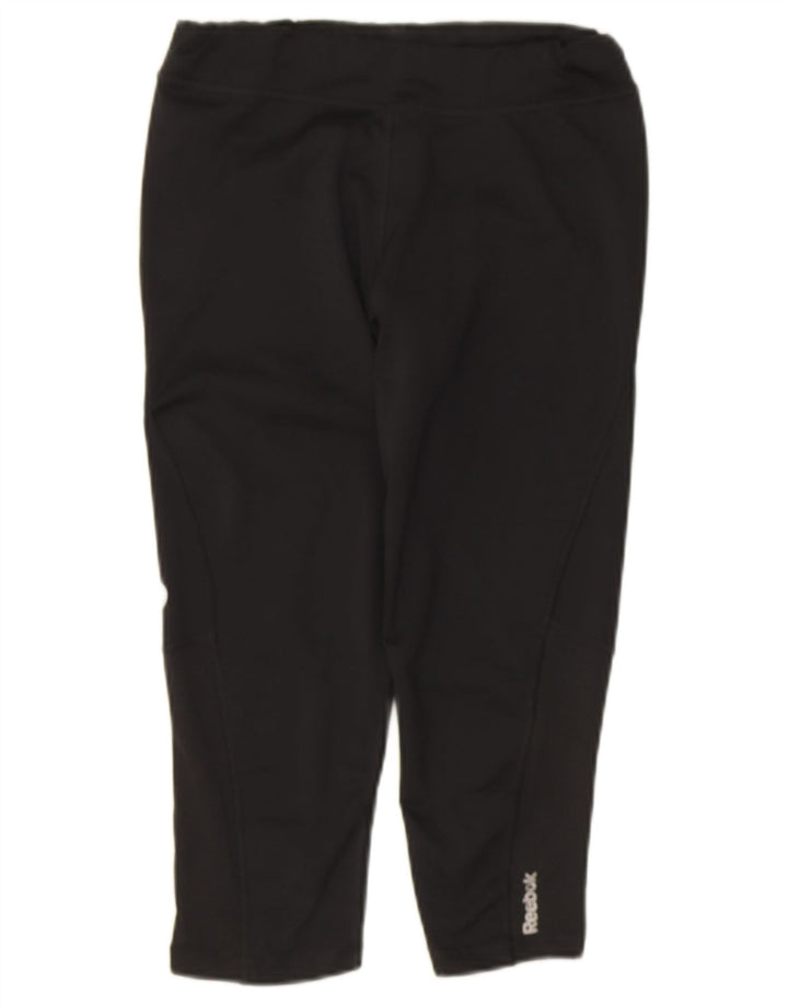 Reebok Damen Capri-Leggings UK 8/10 Small Schwarz Polyester