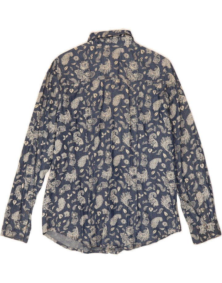 JOHN BANER Womens Shirt UK 14 Large  Blue Paisley Vintage John Baner and Second-Hand John Baner from Messina Hembry 