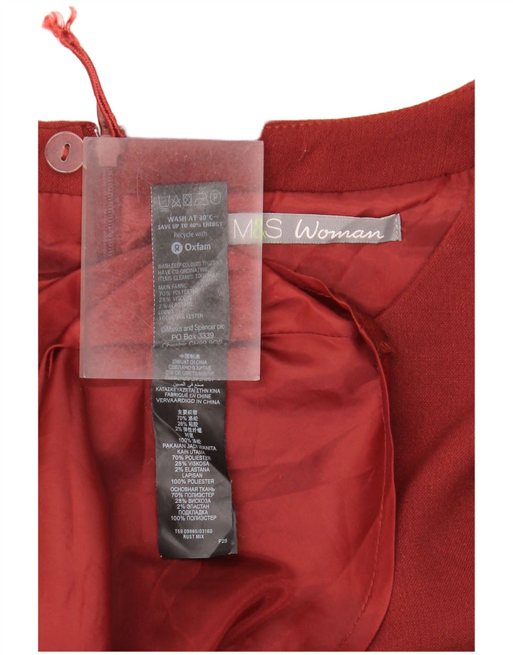 Marks & Spencer Damen Etuikleid UK 12 Mittelrotes Colourblock-Polyester