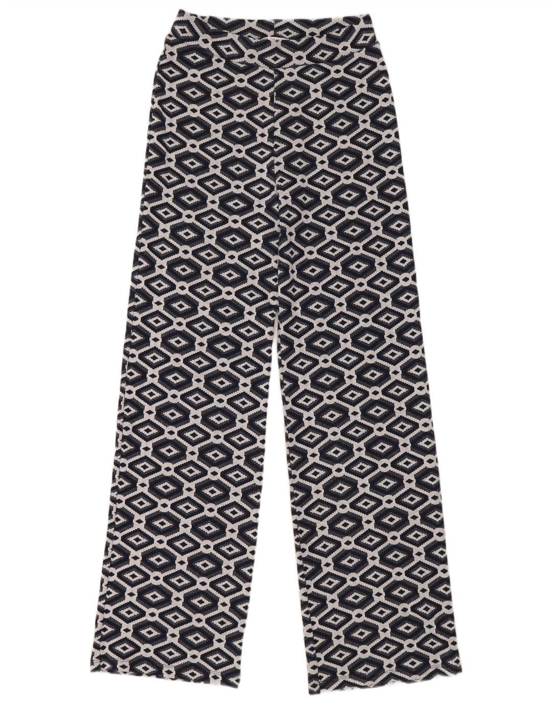 Zara Damen-Hose mit weitem Bein, mittelgroß, W28, L30, Marineblau, geometrisch