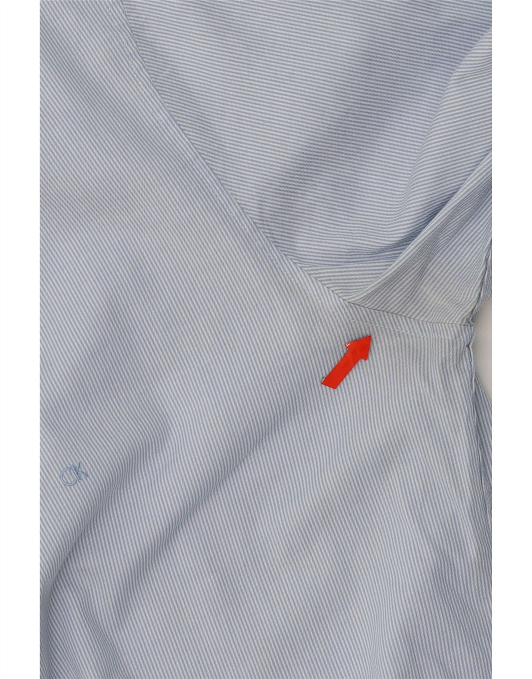 CALVIN KLEIN Mens Slim Fit Shirt Size 41 Medium Blue Striped Cotton Vintage Calvin Klein and Second-Hand Calvin Klein from Messina Hembry 
