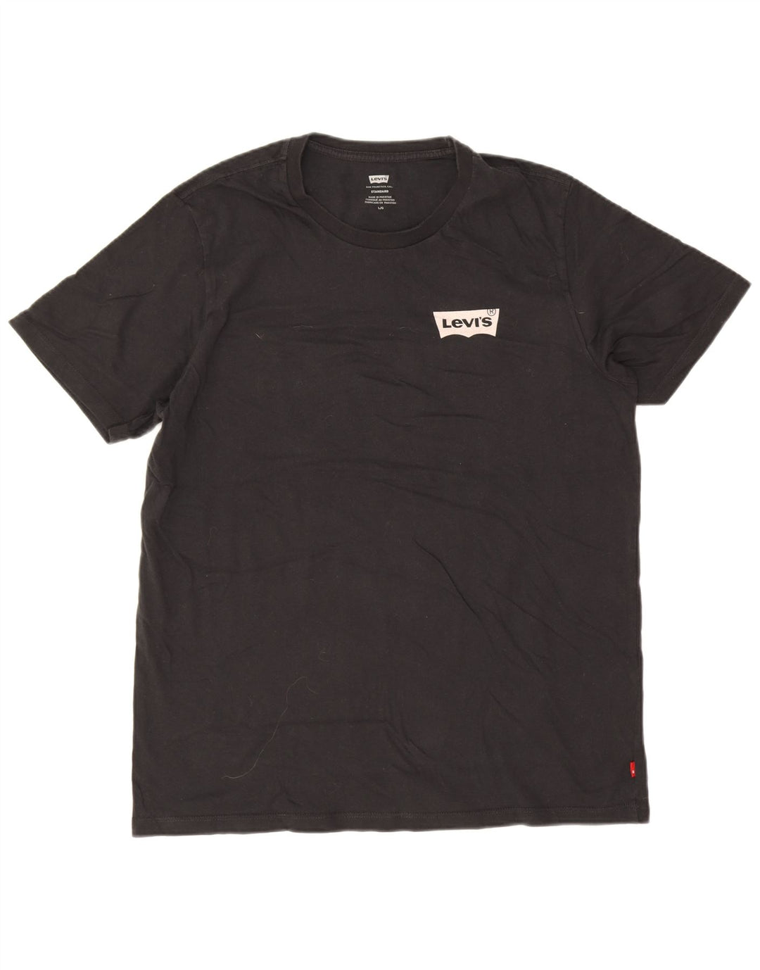 Levi's Herren Standard T-Shirt Top Large Schwarz Baumwolle