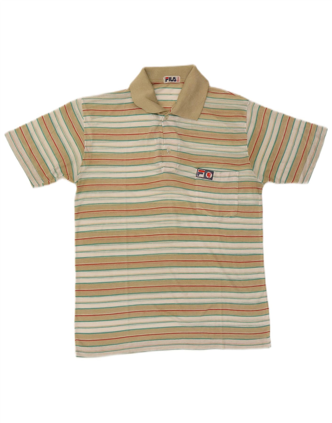 Fila Herren Poloshirt UK 36 Small Mehrfarbig gestreift