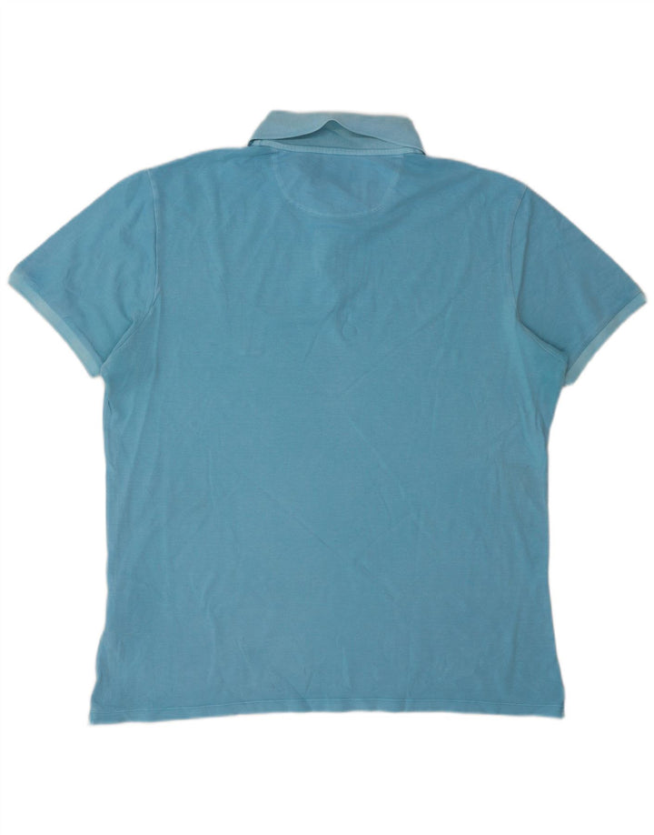 Woolrich Herren Poloshirt 2XL Blaue Baumwolle