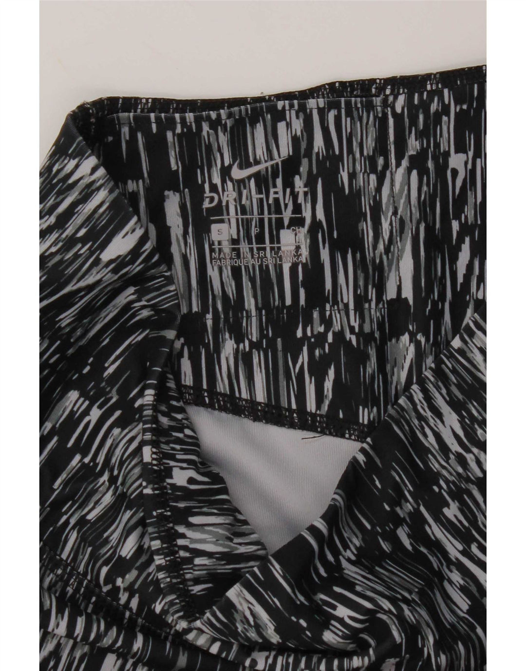 Nike Damen Dri Fit Capri-Leggings mit abstraktem Muster, UK 10, Größe S, Schwarz