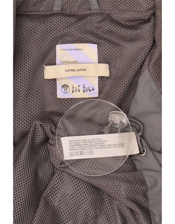 Fat Face Herren-Regenjacke mit Kapuze, UK 42, XL, graues Colourblock-Polyester