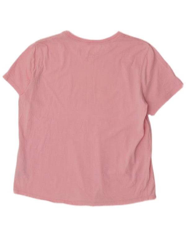 Nike Damen Grafik T-Shirt Top UK 16 Large Rosa Baumwolle