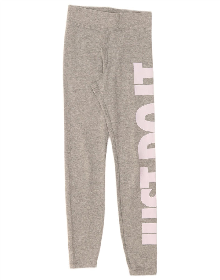 Nike Womens Graphic Leggings UK 4 XS Graue Baumwolle
