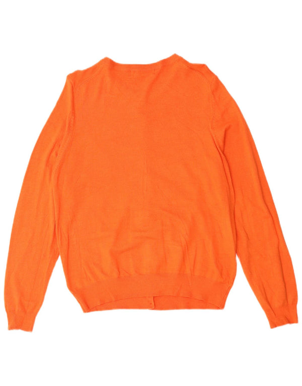 Marks & Spencer Damen Strickjacke Pullover UK 16 Large Orange Viskose