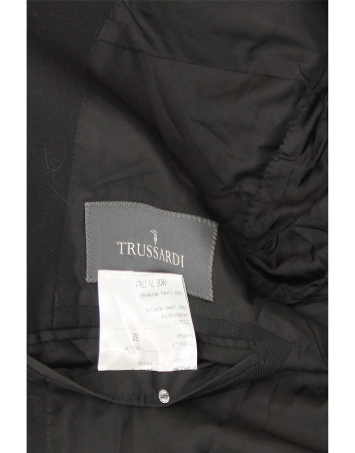 Trussardi Herren-Blazer mit 2 Knöpfen, IT 52 XL, schwarze Wolle