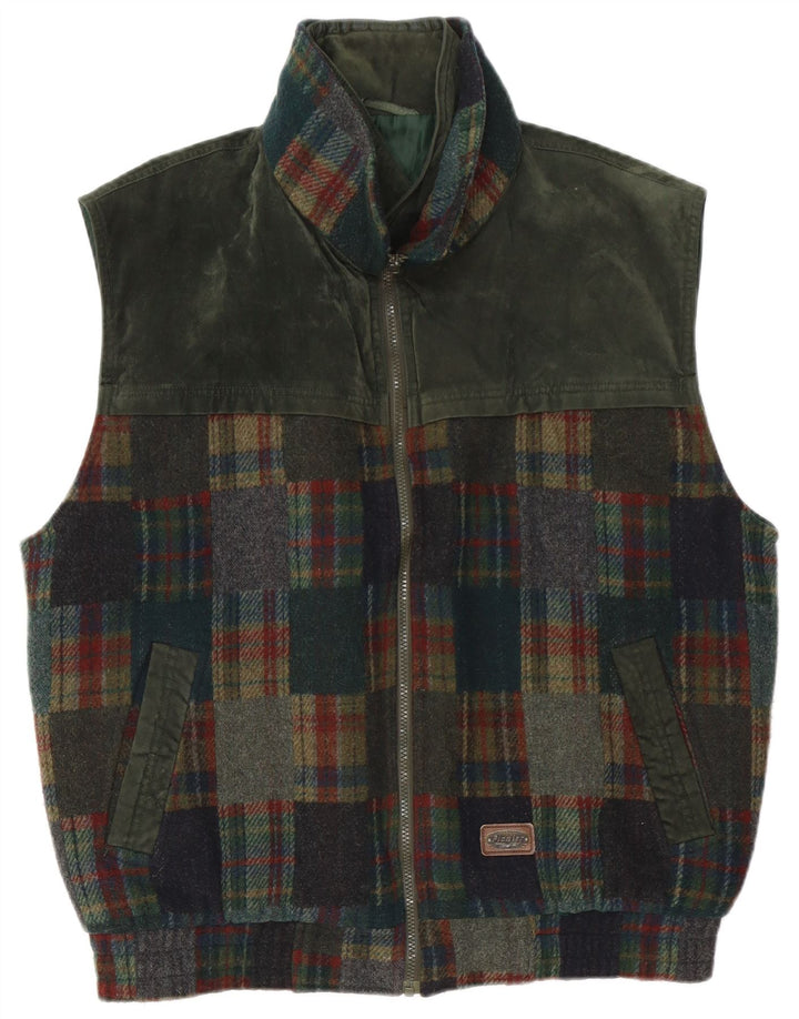 Pionier Herren Weste UK 42 XL Khaki Patchwork