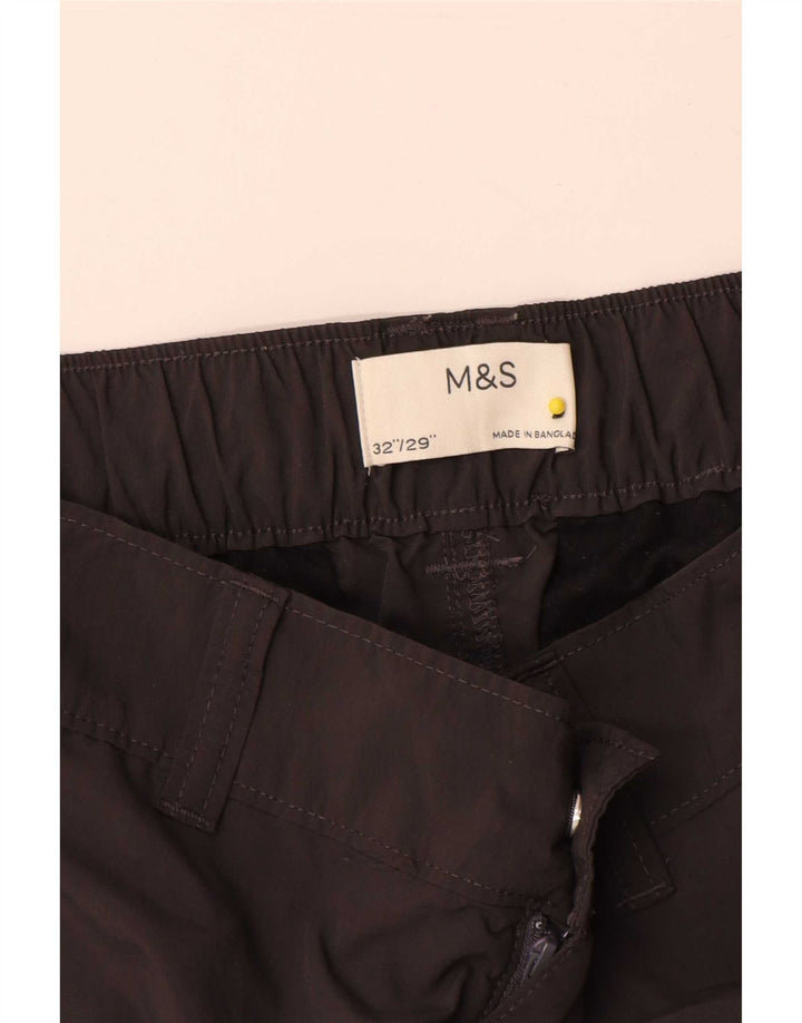 Gerade Herren-Cargohose von Marks & Spencer, W32, L29, Grau, Polyamid