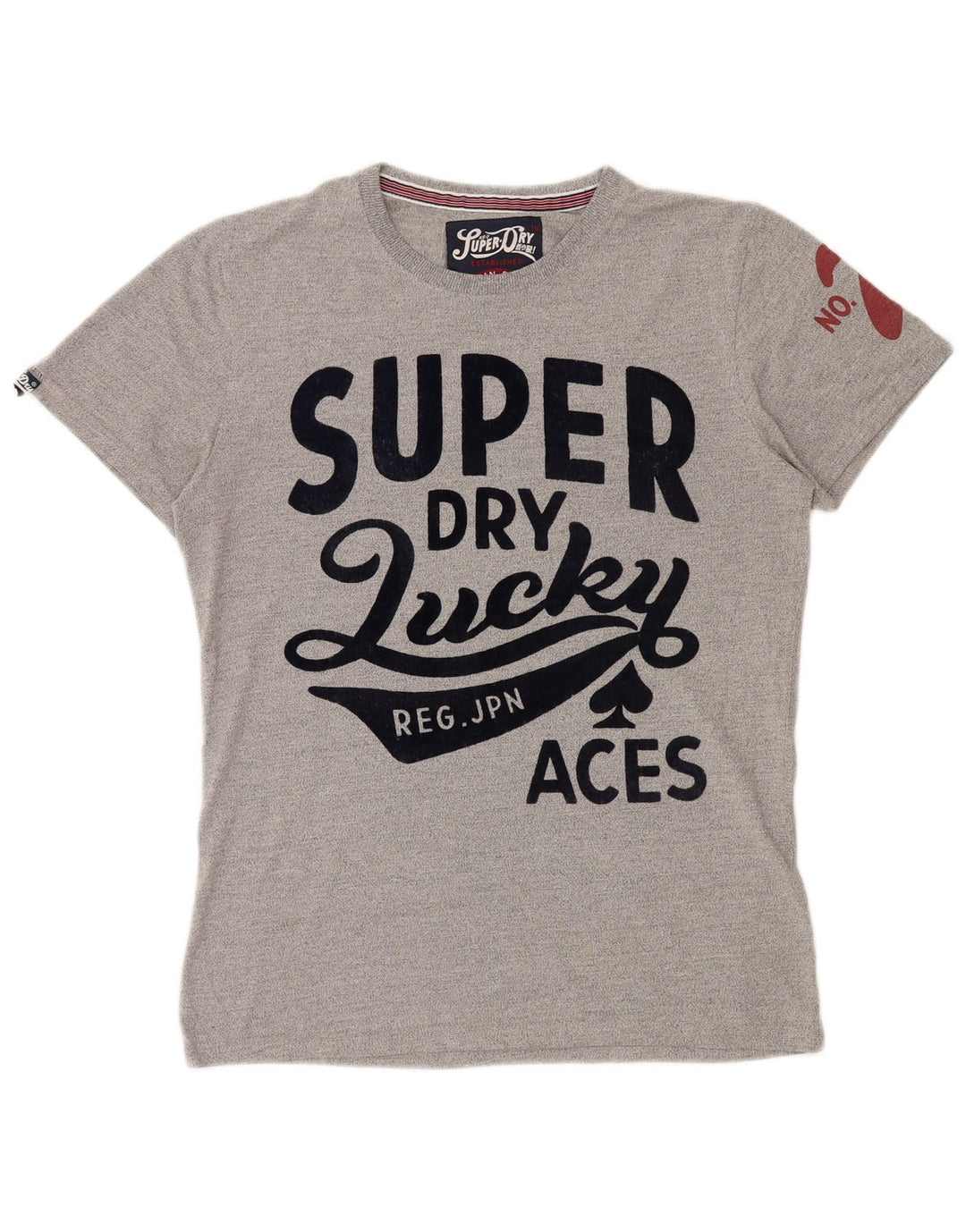 SUPERDRY Herren Grafik-T-Shirt-Oberteil aus mittelgrauer Baumwolle