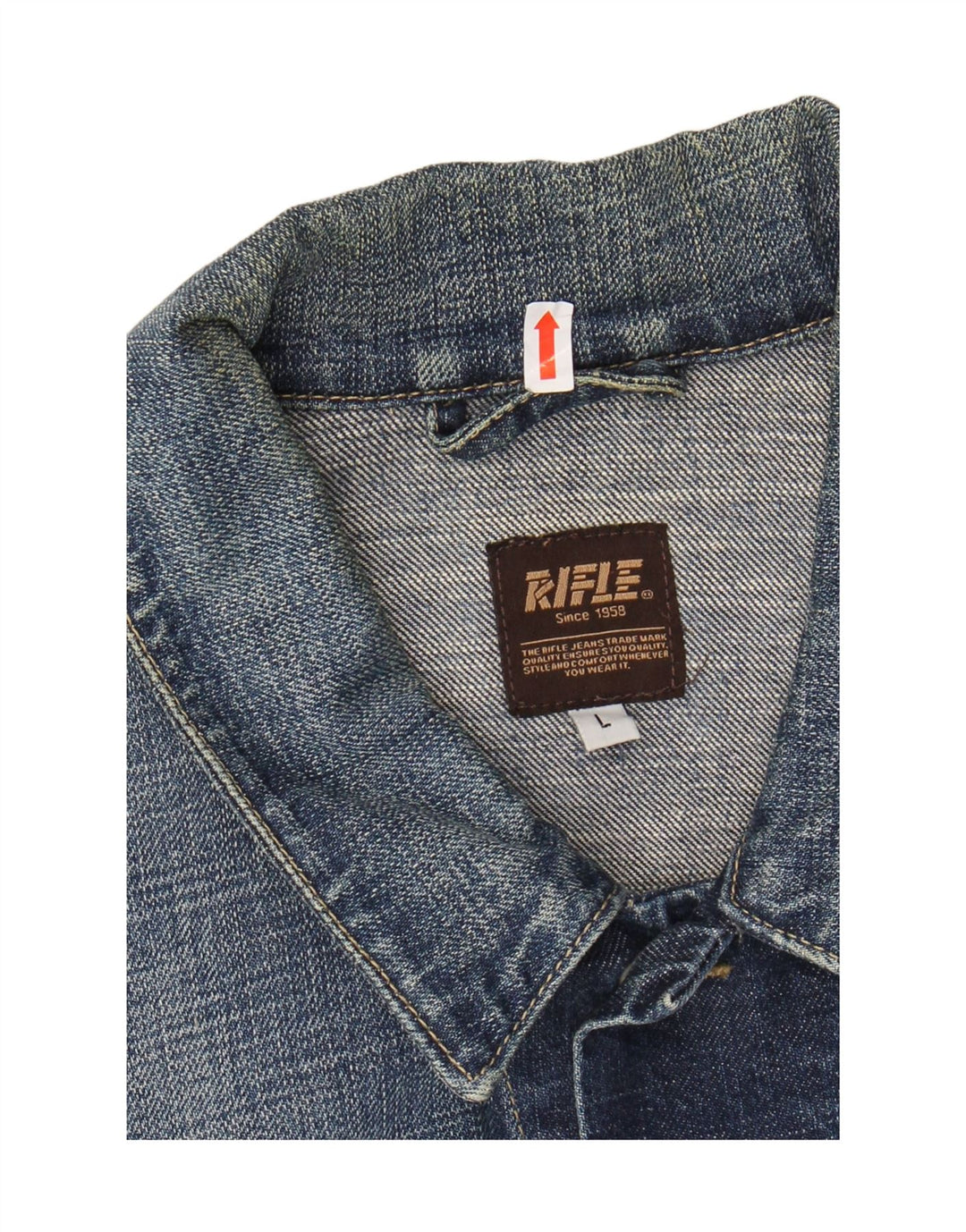 RIFLE Damen Jeansjacke UK 16 Große blaue Baumwolle