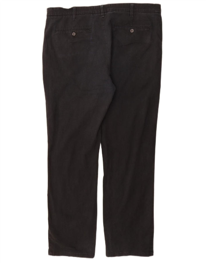 Marks & Spencer Herren-Chinohose mit normaler Passform, W38 L33, schwarze Baumwolle