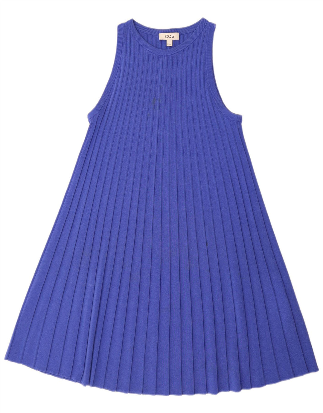 COS Ärmelloses Zeltkleid für Damen, UK 14, mittelblaue Baumwolle
