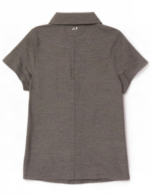 Under Armour Damen Heat Gear Poloshirt UK 14 Large Grau geflecktes Polyester
