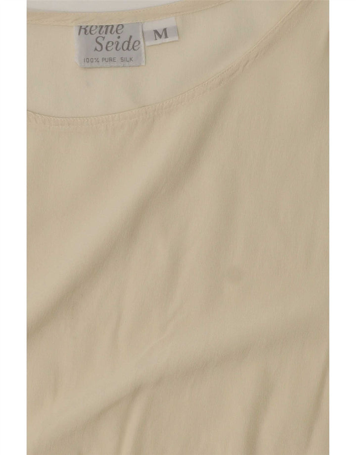 Reine Seide Damen Weste Top UK 14 Mittelbeige Seide