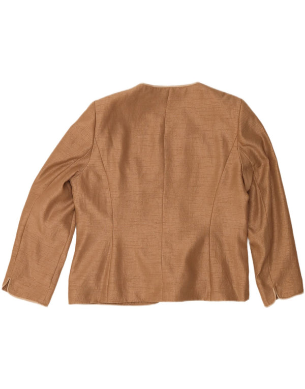 Jacques Vert Damen 1-Knopf-Blazerjacke UK 22 3XL Beige Polyester