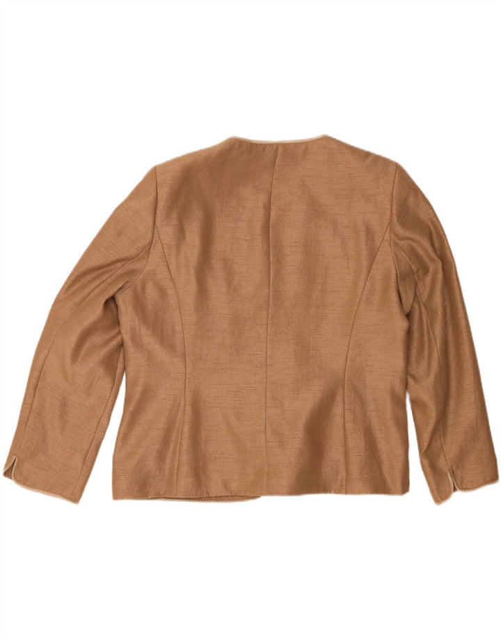 Jacques Vert Damen 1-Knopf-Blazerjacke UK 22 3XL Beige Polyester