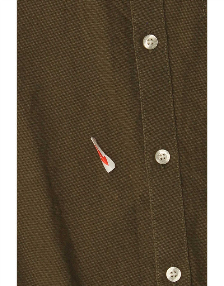 Fred Perry Herren Kurzarm-Hemd mit normaler Passform, Größe S, Grün, Baumwolle
