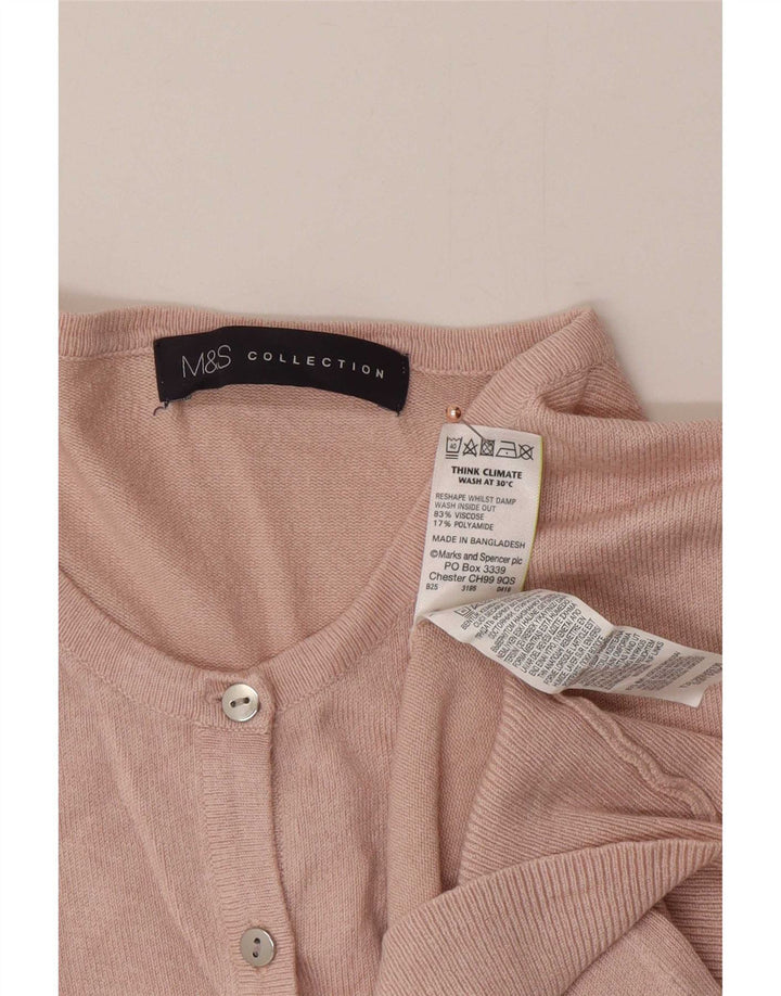 Marks & Spencer Damen-Cardigan-Pullover UK 8 Small Rosa Viskose