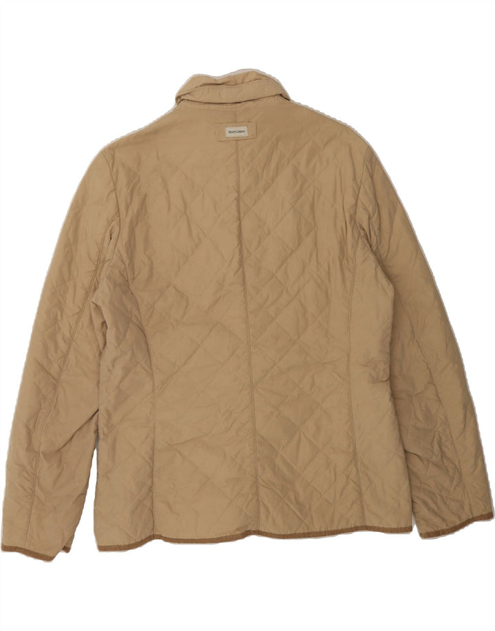 HENRY COTTONS Womens Quilted Jacket UK 16 Large Beige Cotton Vintage Henry Cottons and Second-Hand Henry Cottons from Messina Hembry 