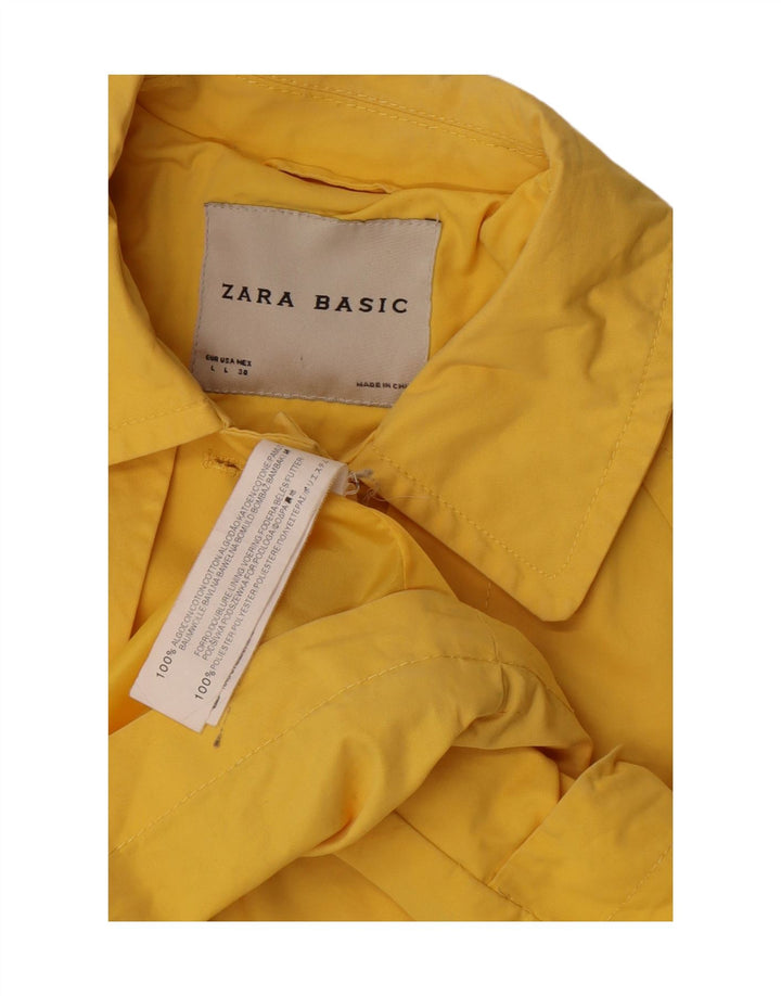 Zara Damen Bomberjacke UK 16 Große gelbe Baumwolle