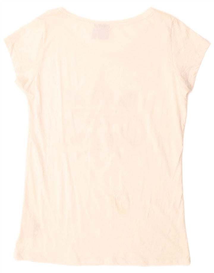 ADIDAS Damen Longline Graphic T-Shirt Top UK 22 XL Weiße Baumwolle