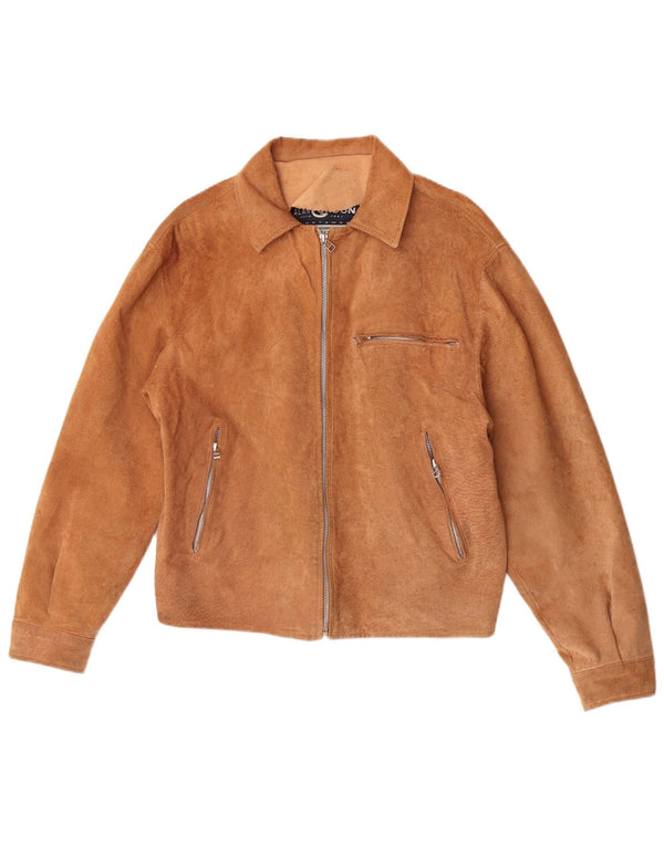 Alan Gordon Damen Wildleder Bomberjacke UK 14 Large Beige Leder
